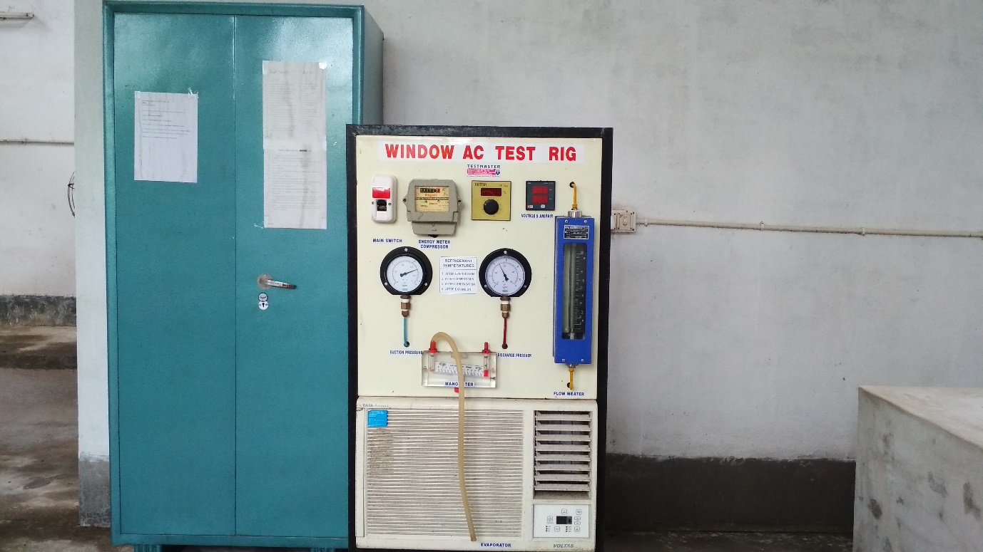 AIR CONDITIONING & REFRIGERATION LAB -Window AC Test Rig